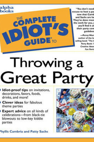 Cover of Complete Idiot's Guide to Throwing a Great Party