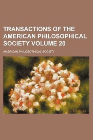 Cover of Transactions of the American Philosophical Society Volume 20