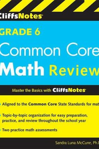 Cover of CliffsNotes Grade 6 Common Core Math Review