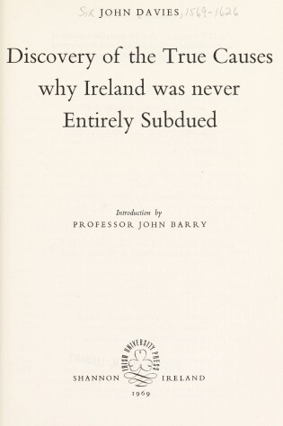 Cover of Discovery of the True Causes Why Ireland Was Never Entirely Subdued