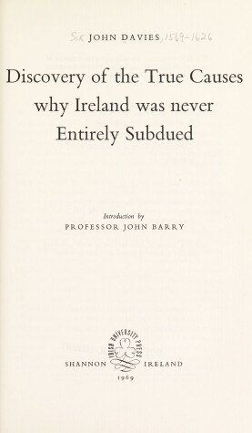 Book cover for Discovery of the True Causes Why Ireland Was Never Entirely Subdued