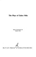 Book cover for Plays of Zakes Mda