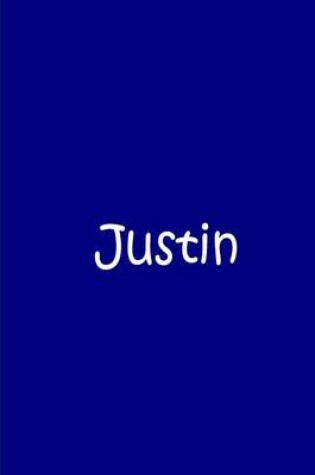 Cover of Justin - Blue Personalized Notebook / Journal / Lined Pages / Soft Matte