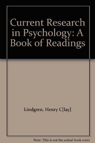 Book cover for Current Research in Psychology