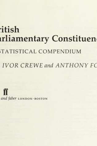 Cover of British Parliamentary Constituencies