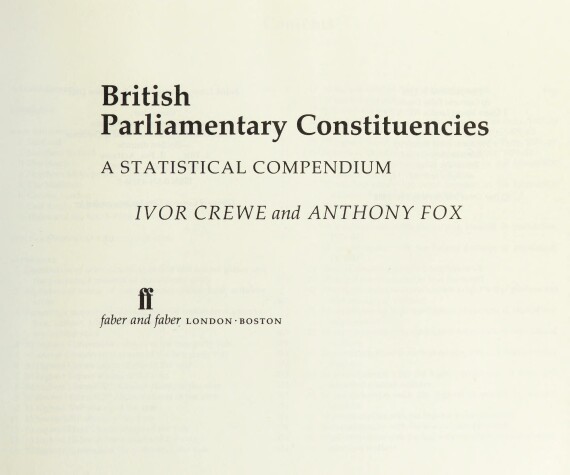 Book cover for British Parliamentary Constituencies