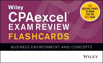Book cover for Wiley's CPA Jan 2022 Flashcards: Business Environment and Concepts