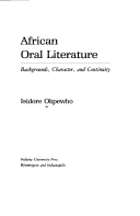 Book cover for African Oral Literature