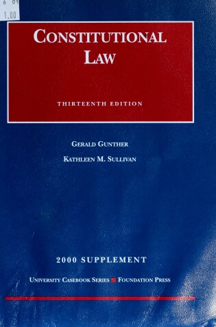 Cover of Constitutional Law Supp 2000