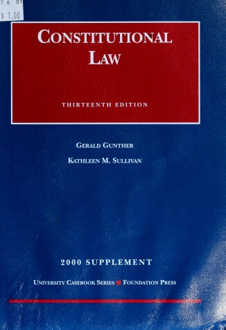 Book cover for Constitutional Law Supp 2000