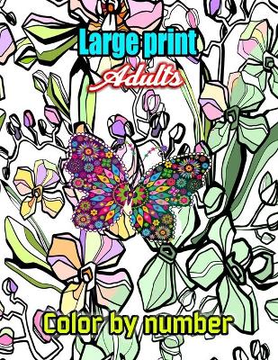 Book cover for Large print Adults Color by number