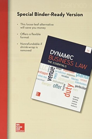 Cover of Loose-Leaf for Dynamic Business Law: The Essentials with Connect