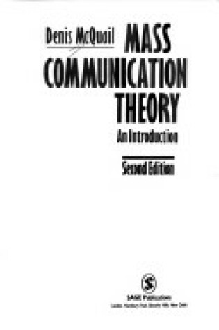 Cover of Mass Communication Theory