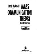 Book cover for Mass Communication Theory