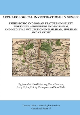 Book cover for Archaeological Investigations in Sussex: Prehistoric and Roman Features in Selsey, Worthing, Angmering and Horsham, and Medieval Occupation in Hailsham, Horsham and Crawley