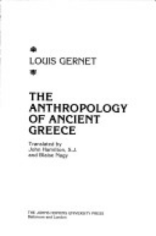 Cover of Anthropology of Ancient Greece