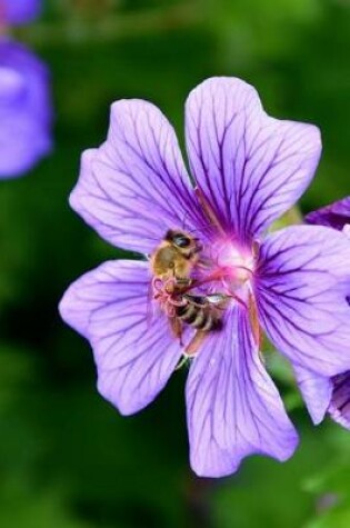 Cover of Purple Cranesbill Geranium Flower and a Bee Journal