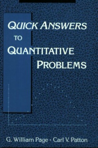 Cover of Quick Answers to Quantitative Problems