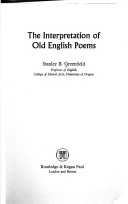 Book cover for Interpretation of Old English Poems