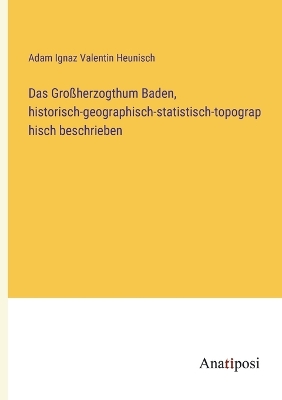 Book cover for Das Großherzogthum Baden, historisch-geographisch-statistisch-topographisch beschrieben