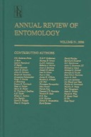 Cover of Annual Review of Entomology W/ Online Access, Vol 51