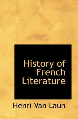 Cover of History of French Literature