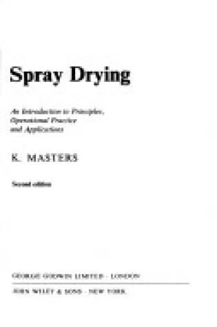 Cover of Masters: Spray *Drying 2ed*