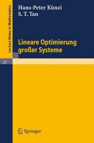 Cover of Lineare Optimierung Grosser Systeme