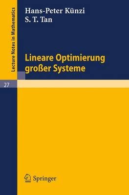 Book cover for Lineare Optimierung Grosser Systeme