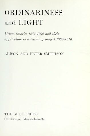 Cover of Smithson: Ordinariness & Light