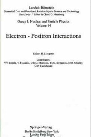 Cover of Electron - Positron Interactions