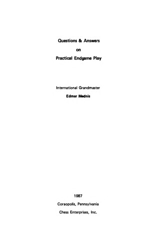 Cover of Questions and Answers on Practical Endgame Play