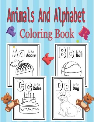 Book cover for Animal And Alphabet coloring book