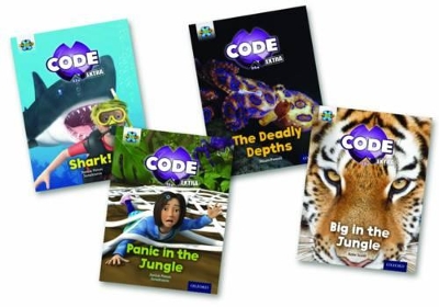 Book cover for Project X CODE Extra: Green Book Band, Oxford Level 5: Jungle Trail and Shark Dive, Mixed Pack of 4