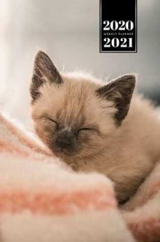 Cover of Siamese Cat Kitten Kitty Tomcat Week Planner Organizer 2020 / 2021 - Sleeping Baby