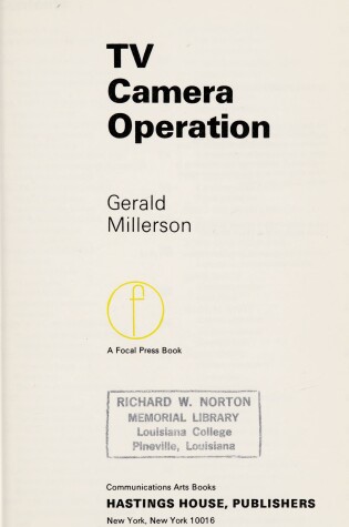 Cover of T.V.Camera Operation