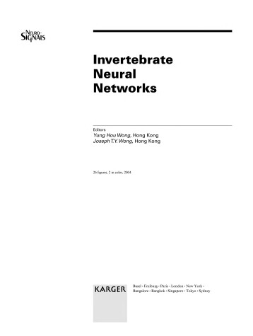 Cover of Invertebrate Neural Networks