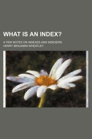 Cover of What Is an Index?; A Few Notes on Indexes and Indexers