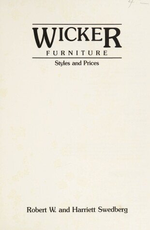 Book cover for Wicker Furnitu1e-Styles and Prices