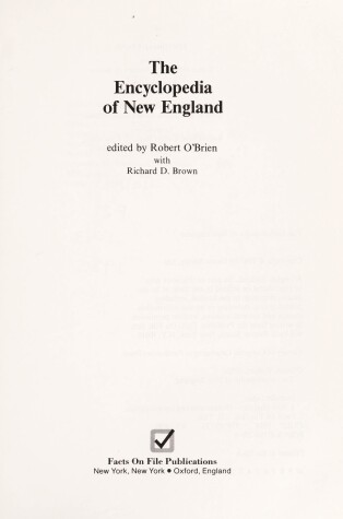 Book cover for Encyclopaedia of New England