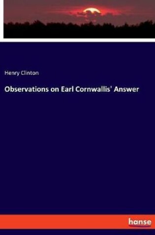 Cover of Observations on Earl Cornwallis' Answer