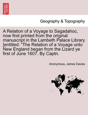 Book cover for A Relation of a Voyage to Sagadahoc, Now First Printed from the Original Manuscript in the Lambeth Palace Library [Entitled