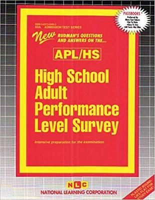 Book cover for HIGH SCHOOL APL SURVEY (APL/HS)