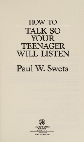 Book cover for How to Talk So Your Teenager Will Listen