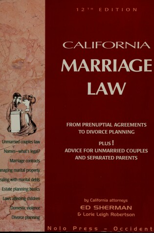Cover of California Marriage Law