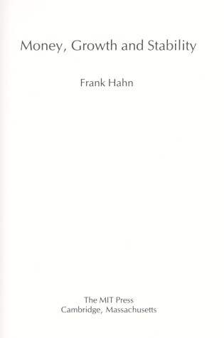 Cover of Hahn: Money Growth Stability