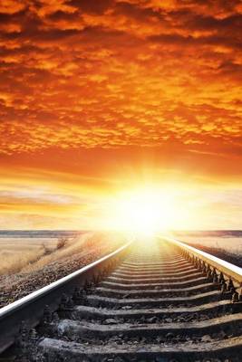 Book cover for Bright Rising Sun and Railroad Tracks