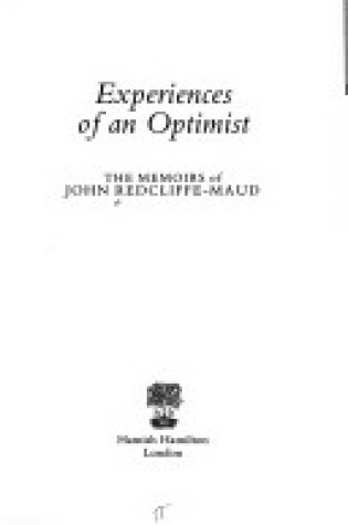 Cover of Experiences of an Optimist