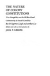 Book cover for The Nature of Colony Constitutions