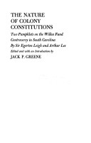 Cover of The Nature of Colony Constitutions